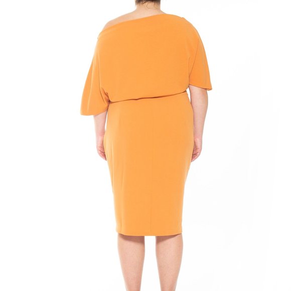 Alexia Admor Olivia One Shoulder Sheath Dress - Almond color - Picture 3 of 4